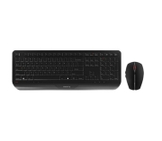 CHERRY Desktop GENTIX [EU/US] WL black US-Englisch mit EURO Symbol toetsenbord Inclusief muis RF Draadloos Zwart