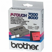 Brother TX-451 labelprinter-tape Zwart op rood