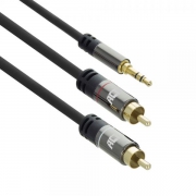 ACT AC3605 audio kabel 1,5 m 3.5mm 2 x RCA Zwart
