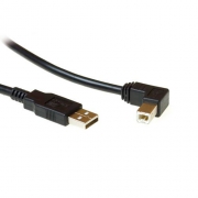 ACT USB 2.0 aansluitkabel USB a male - USB B male (haaks)