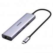 Ugreen 60515 USB-C Hub 2*USB3.0+HDMI+RJ45+SD&TF +PD port Converter