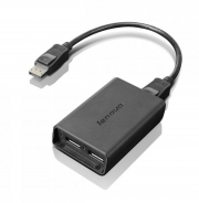 Lenovo DisplayPort to Dual-DisplayPort Monitor Cable USB-kabel USB A Zwart