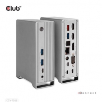 CLUB3D USB type C Universeel docking station 2x USB Gen2 Type-A 1x USB Gen1 Type-A 1x USB Type-A (ROOD) Smart Charging-poort 5V/