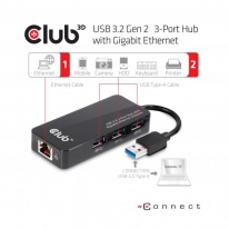 CLUB3D USB 3.0 Hub 3-Port with Gigabit Ethernet
