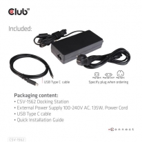 CLUB3D Type-C Universeel 3x 4K30Hz, oplaad Docking Station 60W DisplayLink® gecertificeerd en DP alt modus - kensington lock