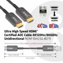 CLUB3D Ultra High Speed ​​HDMI 2.1™ gecertificeerde AOC-kabel 4K120Hz/8K60Hz Unidirectioneel M/M 10 meter