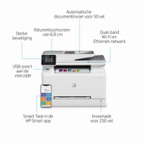 HP Color LaserJet Pro MFP M282nw, Printen, kopiëren, scannen, Printen via USB-poort aan voorzijde; Scannen naar e-mail; ADF voor