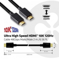CLUB3D Ultra High Speed ​​HDMI™2.1 gecertificeerde kabel 4K120Hz, 8K60Hz 48Gbps M/V