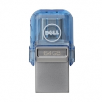 DELL AB135418 USB flash drive 64 GB USB Type-A / USB Type-C 3.2 Gen 1 (3.1 Gen 1) Blauw, Zilver