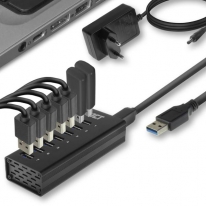 ACT AC6315 interface hub USB 3.2 Gen 1 (3.1 Gen 1) Type-A 5000 Mbit/s Zwart