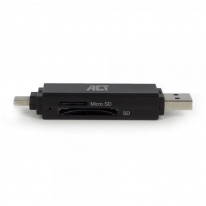 ACT AC6375 geheugenkaartlezer USB 3.2 Gen 1 (3.1 Gen 1) Zwart