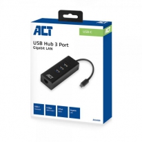 ACT AC6400 interface hub USB 3.2 Gen 1 (3.1 Gen 1) Type-C 5000 Mbit/s Zwart