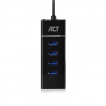 ACT AC6415 interface hub USB 3.2 Gen 1 (3.1 Gen 1) Type-C 5000 Mbit/s Zwart