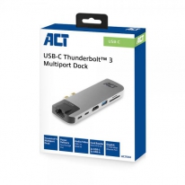 ACT AC7044 notebook dock & poortreplicator Docking USB 3.2 Gen 2 (3.1 Gen 2) Type-C Grijs