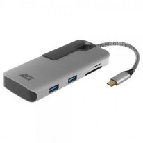 ACT AC7052 USB-C Hub 3 port met cardreader en PD pass through
