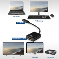 ACT AC7320 video kabel adapter 0,15 m USB Type-C DisplayPort Zwart