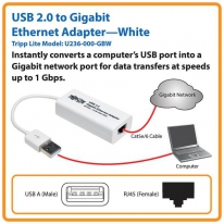 Tripp Lite U236-000-GBW netwerkkaart Ethernet 1000 Mbit/s