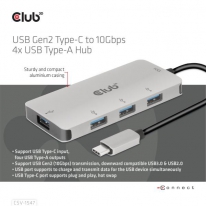 CLUB3D USB Gen2 Type-C to 10Gbps 4x USB Type-A Hub