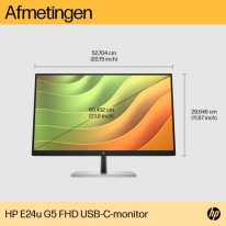 HP E24u G5 computer monitor 60,5 cm (23.8\") 1920 x 1080 Pixels Full HD LCD Zwart, Zilver