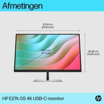 HP E-Series E27k G5 computer monitor 68,6 cm (27\") 3840 x 2160 Pixels 4K Ultra HD Zwart, Zilver