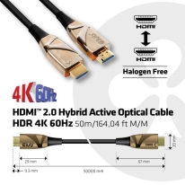 CLUB3D HDMI 2.0 Ultra HD Actieve Optical Kabel HDR 4K 60Hz M/M 50 meter