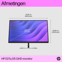 HP E27q G5 computer monitor 68,6 cm (27\") 2560 x 1440 Pixels Quad HD LCD Zwart, Zilver