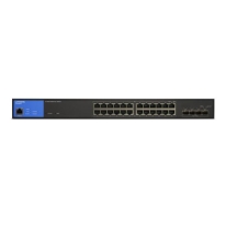 Linksys 24-poorts Gigabit PoE+-netwerkswitch, 410 W met vier 10G-SFP+-uplinkpoorten