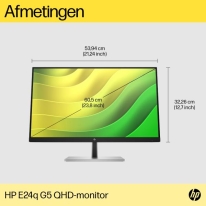HP E24q G5 computer monitor 60,5 cm (23.8\") 2560 x 1440 Pixels Quad HD LED Zwart