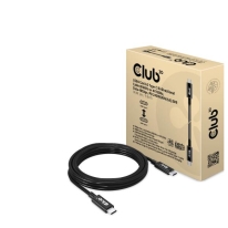CLUB3D USB4 Gen3x2 Type-C Bi-Directional Cable 8K60Hz or 4K120Hz, Data 40Gbps, PD 240W(48V/5A) EPR M/M 3m / 9.84ft