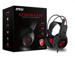 MSI DS502 GAMING hoofdtelefoon/headset Bedraad Hoofdband Gamen Zwart, Rood