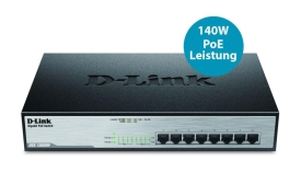 D-Link DGS-1008MP netwerk-switch Unmanaged Gigabit Ethernet (10/100/1000) Power over Ethernet (PoE) 1U Zwart