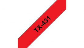 Brother TX-431 labelprinter-tape Zwart op rood