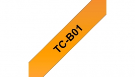 Brother TC-B01 labelprinter-tape Zwart op fluorescerend oranje