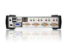 ATEN 4-Poorts PS/2-USB VGA/Geluid KVMP™ Schakelaar met OSD