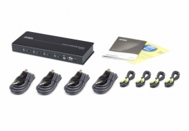 ATEN 4-poorts USB boudnless KVM™-schakelaar (kabels meegeleverd)