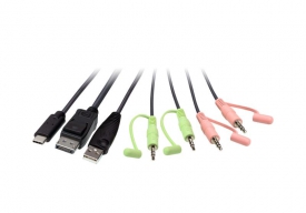 ATEN 2-Port USB-C DispllayPort hybride kabel KVM schakelaar